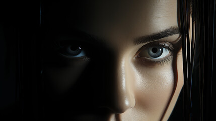 mystery look of the young beautiful woman