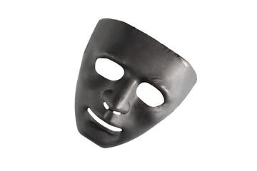 black theatrical mask isolated, psychology and psychiatry, protection of personal data