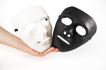 Privacy protection, black and white mask, online security, digital identity