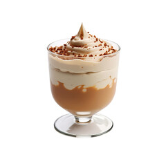 coffee mousse in a glass cup isolated on transparent background Remove png, Clipping Path, pen tool