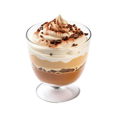 coffee mousse in a glass cup isolated on transparent background Remove png, Clipping Path, pen tool