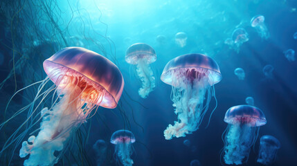 Group of jellyfish