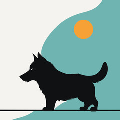 Illustration of a dog, cartoon vector