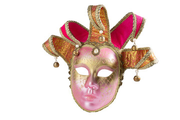 Venetian Carnival mask, a vintage masquerade accessory isolated