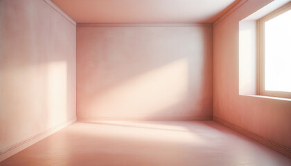 Fototapeta na wymiar Minimalist Empty Room with Soft Light and Shadow