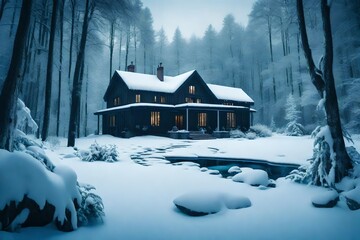 Fototapeta premium house in the snow