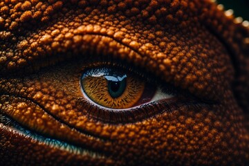Naklejka premium A Mesmerizing Close-Up of a Brown Dragon Eye