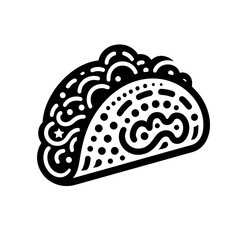 logotype of a taco, black and white, isolated