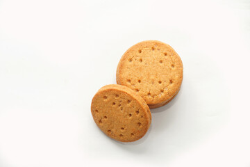 digestive biscuits isolated on white. biscuit cookies.            