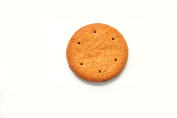 digestive biscuit isolated on white. biscuit cookie.            