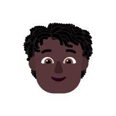 Person: Dark Skin Tone, Curly Hair