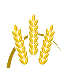 Simple wheat ears icons and wheat logo design icon isolated on transparent background