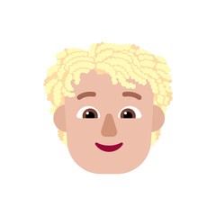 Person: Medium-Light Skin Tone, Curly Hair