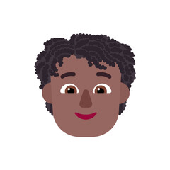 Person: Medium-Dark Skin Tone, Curly Hair