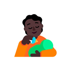 Person Feeding Baby: Dark Skin Tone

