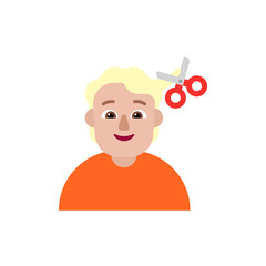 Person Getting Haircut: Medium-Light Skin Tone