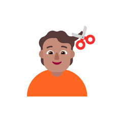 Person Getting Haircut: Medium Skin Tone