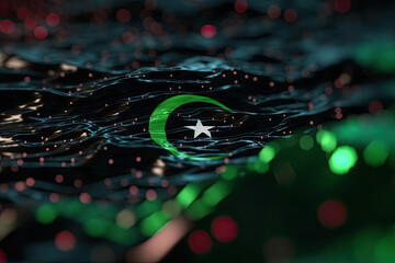 3d minimalist Libya flag bokeh background Generative AI