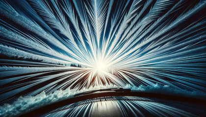 Obraz premium 車のフロントガラス凍結05