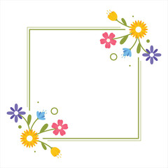 colorful flower frame ornament collection