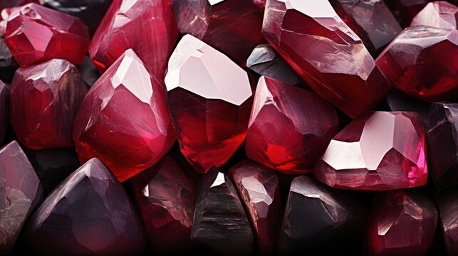 Ruby crystal rock background 