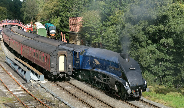 North Yorkshire Moors Railway. Goathland, Yorkshire, Uk, October 2023. Sir nigel Gresley A4 steam locomotive.