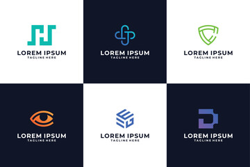 Unique monogram logo design collection