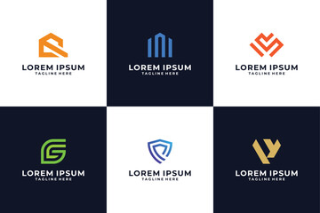 Creative unique modern monogram logo design