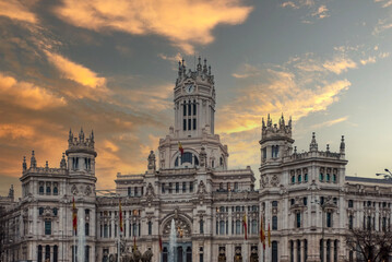 spain madrid city architecture and landscapes colorful sunset clouds and light