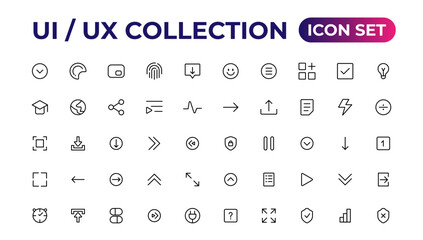 Ui ux icon set, user interface iconset collection.