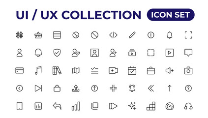 Ui ux icon set, user interface iconset collection.