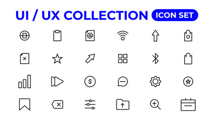 Ui ux icon set, user interface iconset collection.