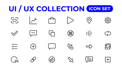 Ui ux icon set, user interface iconset collection.