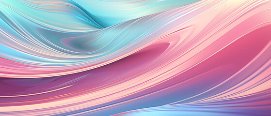 Hologram fabric texture. Gradient abstract background Iridescent abstract fluid 3d render holographic iridescent neon curved wave in motion background. Light metal pastel pattern. Generative ai