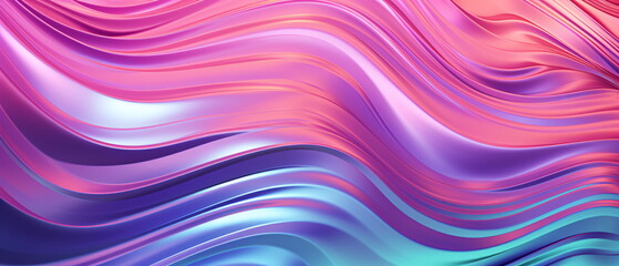 Obraz premium Hologram fabric texture. Gradient abstract background Iridescent abstract fluid 3d render holographic iridescent neon curved wave in motion background. Light metal pastel pattern. Generative ai