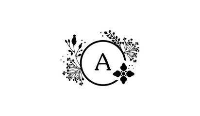 Luxury Circular Flower Plant Logo A