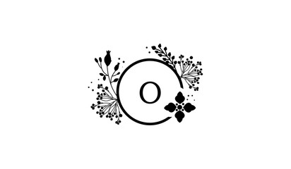 Luxury Circular Flower Plant Logo O