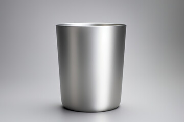 stainless steel glasses on a table. Generative Ai