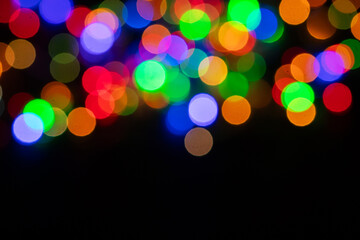Abstract glare circular bokeh background of Christmas light