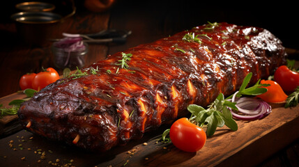 grilled pork ribs HD 8K wallpaper Stock Photographic Image 