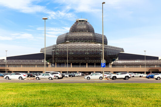 Modern Airport Terminal Building For Domestic Airlines In The Capital Baku. The Republic Of Azerbaijan