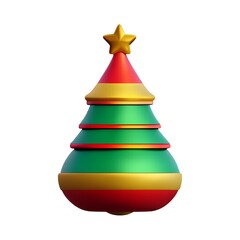 3d render icon illustration of Christmas tree cartoon white background AI-generated