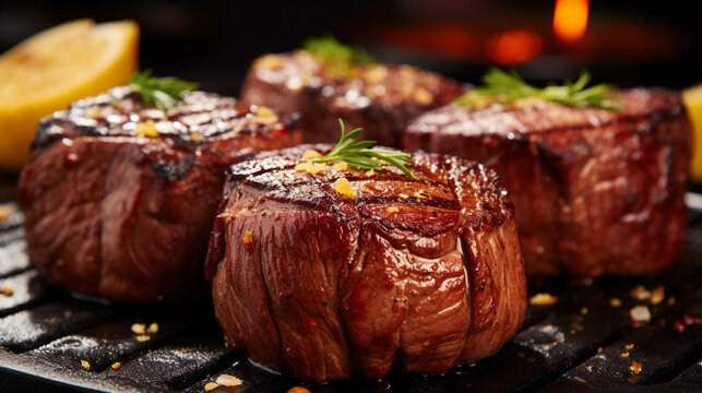 grilled beef steak HD 8K wallpaper Stock Photographic Image 