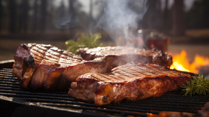 grilled meat on the grill HD 8K wallpaper Stock Photographic Image 