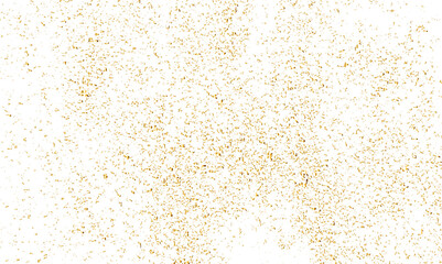Fototapeta na wymiar Abstract doted and confetti golden glitter particles splatter on transparent background. Luxury golden glitter confetti that floats down falling bokeh celebration background.