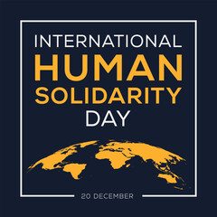 International Human Solidarity Day, held on 20 December.
