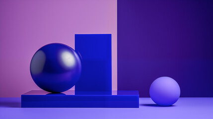 Blue and Purple Balls on a Purple Surface