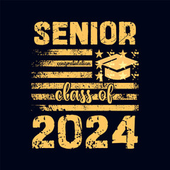 Vector class of 2024 background design typography.