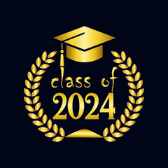 Vector class of 2024 background design typography.