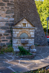 Traditional architecture during fall season in the picturesque village of Mikro papigo in Epirus...